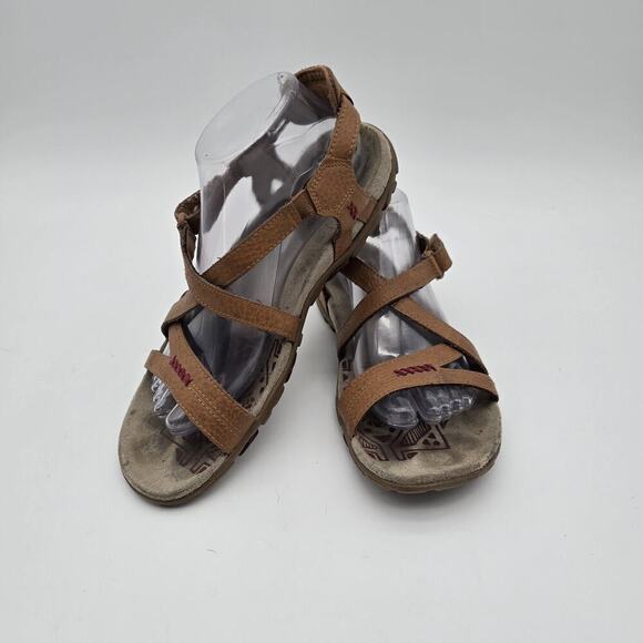 Merrell Sandals Womens 9 Shoes Brown Tan Cross Sugar Pome Granate Gladiator Tan - Picture 1 of 10
